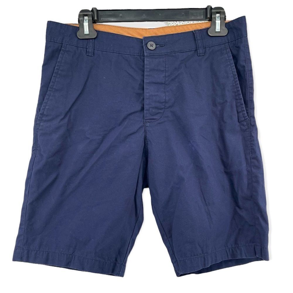 Divided H&M Men’s Navy Blue Flat Front Casual Button Fly Chino Shorts Size 28